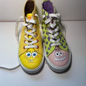 Nickelodeon Spongebob & Patrick Kids High Tops Shoes Fun Cartoon Youth Size 4